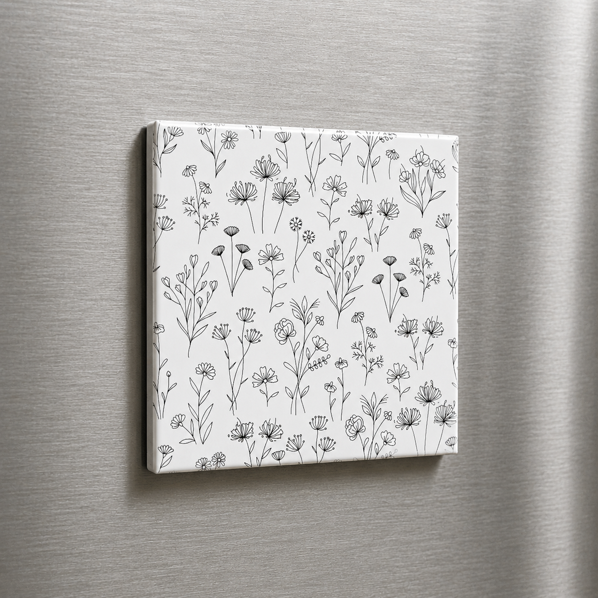 Black & White Flower Magnet